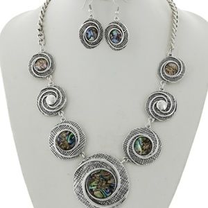 Abalone Artsy Circle Necklace